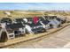 Aerial view of new home in developing community, marked with map pin at 3378 Backdrop Ct, Castle Rock, CO 80108