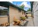 Back patio with comfortable seating and string lights providing a great space to relax at 1217 Lincoln St, Longmont, CO 80501