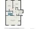 Upstairs floor plan showing the layout of the bedrooms, bathroom, and hall at 19523 E Buchanan Pl, Aurora, CO 80011