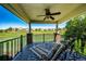 Inviting back porch with scenic views of the golf course and lounge chairs at 22685 E Calhoun Pl, Aurora, CO 80016