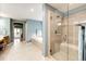 Bright bathroom showcasing walk-in shower and soaking tub at 22685 E Calhoun Pl, Aurora, CO 80016