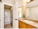 This bathroom has a walk-in shower and direct access from the bedroom at 22685 E Calhoun Pl, Aurora, CO 80016
