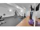 This gym features exercise equipment, weights, television, and exercise balls at 7865 E Mississippi Ave # 602, Denver, CO 80247