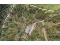 A high angle, bird's eye shot of the property, surrounded by verdant trees and natural landscape at 2545 N State Highway 67, Sedalia, CO 80135