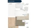 A design selection sheet highlights cabinet styles, countertop options, and tile for the owner's bath at 8465 Silverton Ln, Littleton, CO 80125