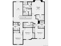 Upstairs floor plan of the Granby plan showcasing four bedrooms, laundry and a primary suite at 13374 Blue Amber Ct, Parker, CO 80134