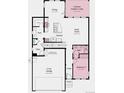 Granby plan showing the layout of the entry, kitchen, dining, great room, and basement at 13374 Blue Amber Ct, Parker, CO 80134