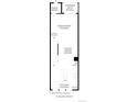 First floor floorplan showcasing a great room, casual dining area, kitchen, powder room and covered deck at 20588 E 63Rd Ave, Aurora, CO 80019