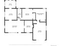 Detailed floor plan showcasing the layout of the home, including room dimensions and connections at 445 S Depew St, Lakewood, CO 80226