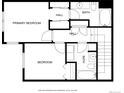Upstairs floor plan showcasing primary bedroom, bedroom, and bathroom layouts at 5255 Memphis St # 1009, Denver, CO 80239