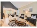 Cozy living room with hardwood floors, neutral paint, and comfortable seating at 8657 Aberdeen Cir, Highlands Ranch, CO 80130