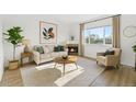 Bright living room with modern decor, fireplace, and ample natural light at 2644 Devonshire Ct, Denver, CO 80229