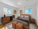 Comfortable bedroom featuring a stylish platform bed and coordinating decor at 828 Mariposa St, Denver, CO 80204