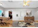 Open-concept living and dining area with modern furnishings and a cozy atmosphere at 828 Mariposa St, Denver, CO 80204