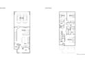 Layout of first and second floor including garage, kitchen, bedrooms, and bathrooms at 8957 Whiteclover St, Littleton, CO 80125