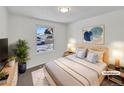 Bright bedroom with large window, modern decor, and stylish furnishings for a comfortable living space at 11769 Clayton St, Thornton, CO 80233