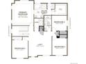 Second floor plan featuring four bedrooms, including a primary bedroom suite and a loft at 5628 Riverbend Ave, Firestone, CO 80504