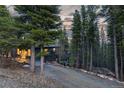 Scenic side exterior of a home surrounded by lush trees and an inviting driveway at 236 Harris Dr, Idaho Springs, CO 80452