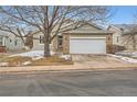 Welcoming exterior with attached two-car garage offering convenience and style, set in a quiet neighborhood at 32 Canongate Ln, Highlands Ranch, CO 80130