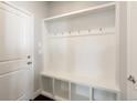 Mud room featuring a built-in bench with storage cubbies and coat hooks at 1876 Chaffee Crest Dr, Berthoud, CO 80513