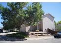View of home and front yard, showing landscaping, and sidewalk, and tree providing shade at 10966 Josephine St, Northglenn, CO 80233
