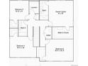 Second-floor layout featuring owner's suite, three bedrooms, two bathrooms, walk-in closet, and laundry room at 15296 Fillmore St, Thornton, CO 80602