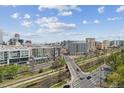 Scenic aerial view capturing the cityscape, river, and streets of Denver, presenting a vibrant urban landscape at 1301 Speer Blvd # 1108, Denver, CO 80204