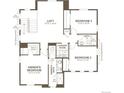Second floor plan featuring a loft, three bedrooms, including the owner's suite, and a convenient laundry room at 8295 Snake River St, Littleton, CO 80125