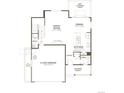 Open-concept floor plan featuring a 2-car garage, spacious great room, a modern kitchen with a pantry, and a covered porch at 8295 Snake River St, Littleton, CO 80125