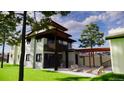 An amazing house featuring a backyard with a pergola, lounge seating, and mountain views at 300 S Franklin St, Denver, CO 80209