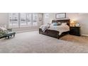 Spacious main bedroom with large windows, plush carpet, and a luxurious ambiance at 5411 Edenborn Way, Castle Rock, CO 80104