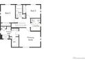 Second story floor plan featuring primary suite, two additional bedrooms, two bathrooms, and laundry room at 22162 E 38Th Pl, Aurora, CO 80019