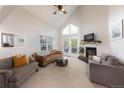 Comfortable living room featuring fireplace, plush seating, and tons of natural light at 218 Highland Ter, Breckenridge, CO 80424