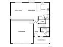 Detailed floor plan showcasing layout of the home with a 2-car garage and open-concept living area at 48220 Shetland Dr, Bennett, CO 80102