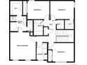 Upstairs floorplan including the Primary bedroom and bath, three additional bedrooms, laundry and two baths at 48220 Shetland Dr, Bennett, CO 80102