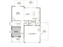 First-floor floorplan featuring a living room, dining room, kitchen, study, mudroom, and two-car garage at 4479 Boone Cir, Brighton, CO 80601