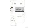 Open-concept floor plan showcasing a gourmet kitchen, dining room, great room, and a 2-car garage at 9237 Truckee Ct, Commerce City, CO 80022