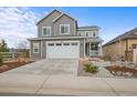 Charming two-story home with a two car garage and landscaped front yard at 9021 Swan River St, Littleton, CO 80125