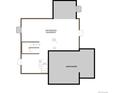 Basement plan showing unfinished and unexcavated areas, potential bathroom and HVAC locations at 39141 Anthony St, Elizabeth, CO 80107
