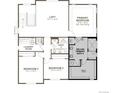 This floor plan highlights a primary bedroom with a tray ceiling, deluxe bath, loft, and laundry room at 245 Wooten Ave, Brighton, CO 80601