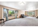 Spacious living room with large windows providing ample natural light and neutral carpeting at 17595 E Wesley Pl, Aurora, CO 80013