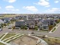Expansive aerial view of the neighborhood showcasing the community layout and nearby amenities at 9378 E 60Th Pl, Denver, CO 80238