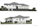 Modern stucco home design featuring a two-car garage and meticulous landscaping on a gentle hillside at 6740 S Waco St, Foxfield, CO 80016