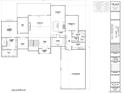 Architectural floor plan revealing the home's design with Primary suite, open kitchen, and three-car garage at 5316 Flora Way, Arvada, CO 80004
