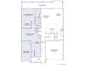 A schematic floor plan showing the layout of the first floor at 1047 Morning Side Dr, Erie, CO 80516