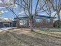 Ranch home with brick facade, mature trees, and a well-manicured lawn at 2585 S Dahlia St, Denver, CO 80222