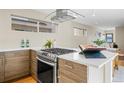 Modern kitchen with stainless steel appliances, a gas range, and sleek countertops at 1415 Irving St, Denver, CO 80204