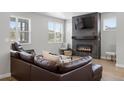 Inviting living room with a cozy fireplace and sleek design perfect for relaxation at 7040 Homeplace St, Castle Rock, CO 80108