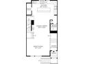 Main level floor plan featuring an open concept kitchen, dining, and great room at 634 Saddle Dr, Erie, CO 80516