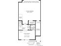 Floor plan of the lower level with a two car garage and flex room at 634 Saddle Dr, Erie, CO 80516